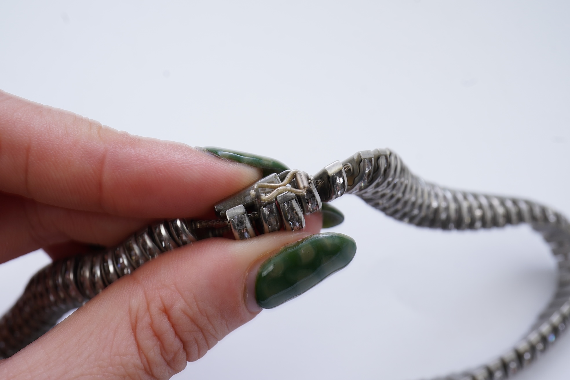 Two Art Deco paste necklaces, mid 20th century